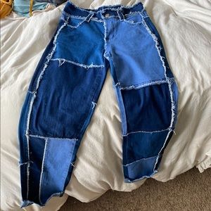 patchwork jeans